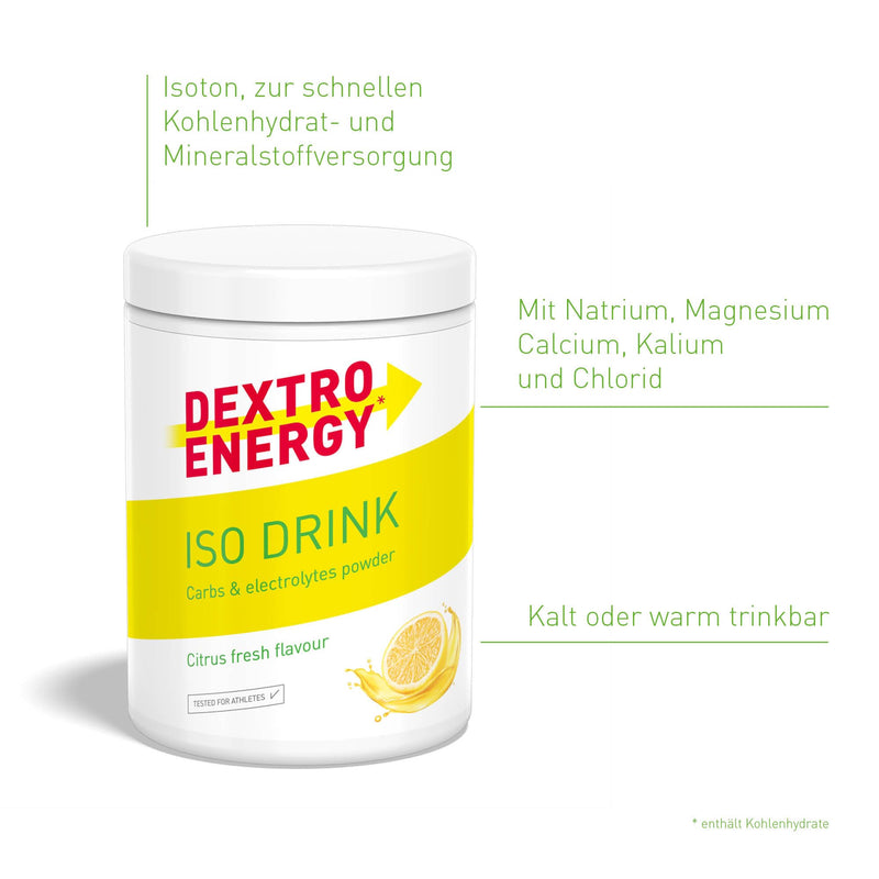 [Australia] - DEXTRO ENERGY ISO DRINK CITRUS FRESH (440g) - Isotonic drink powder with sodium, magnesium, potassium, chloride, fast carbohydrate supply, booster with electrolytes, gluten-free, lactose-free 440 g (pack of 1) 
