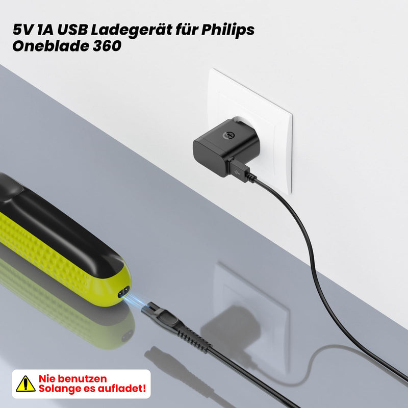 [Australia] - 5V charger charging cable for Philips Norelco shaver One Blade 360 QP2724 QP2734 QP2824 QP2834 QP4530 QP4631 MG7910 MG7930 MG7950 MG5910 MG9510 MG9520 X3001 power supply cable adapter USB 