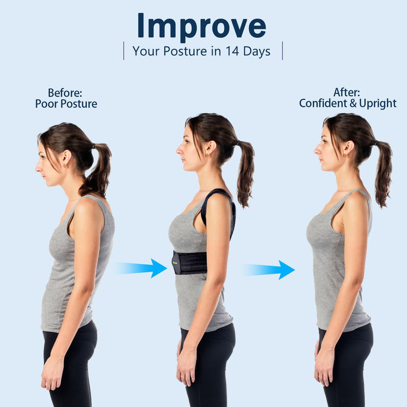 Mercase Professional Posture Corrector for Men & Women, Maximum Support Back Brace, Adjustable & Rigid for Upper Back Pain, Shoulder Relief, Spine Alignment, Stops Slouching, Medium (23-32 in) Medium (Pack of 1)