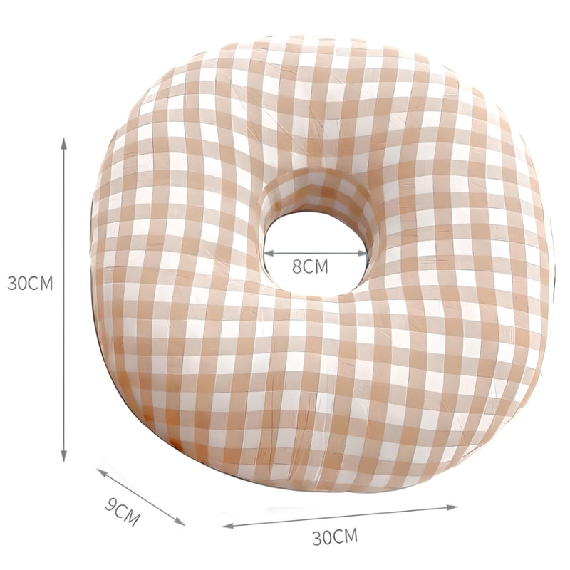 Ear Piercing/Infection Side‑Sleeping Pillow Made of Memory Foam to Protect The Sensitive Ear While Resting or Sleeping (Orange Grid) Orange Grid