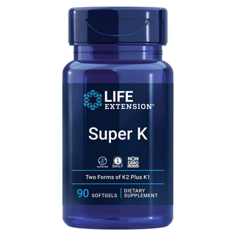 Life Extension Super K, Vitamin K1, Vitamin K2 mk-7, Vitamin K2 mk-4 & Zinc Caps, zinc 50 mg, zinc Citrate, Support The Body's Immune defenses