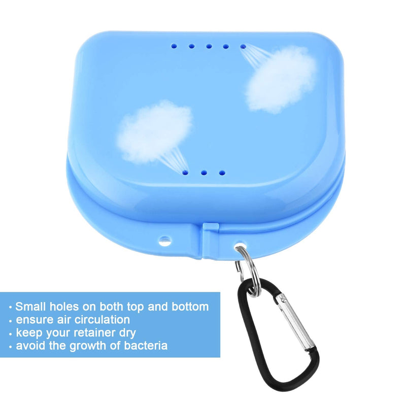 [Australia] - 6 Pieces Retainer Cases Mouth Guard Container Case Multicolor Orthodontic Denture Storage Boxes with D-Shaped Buckles and Keychain Rings 