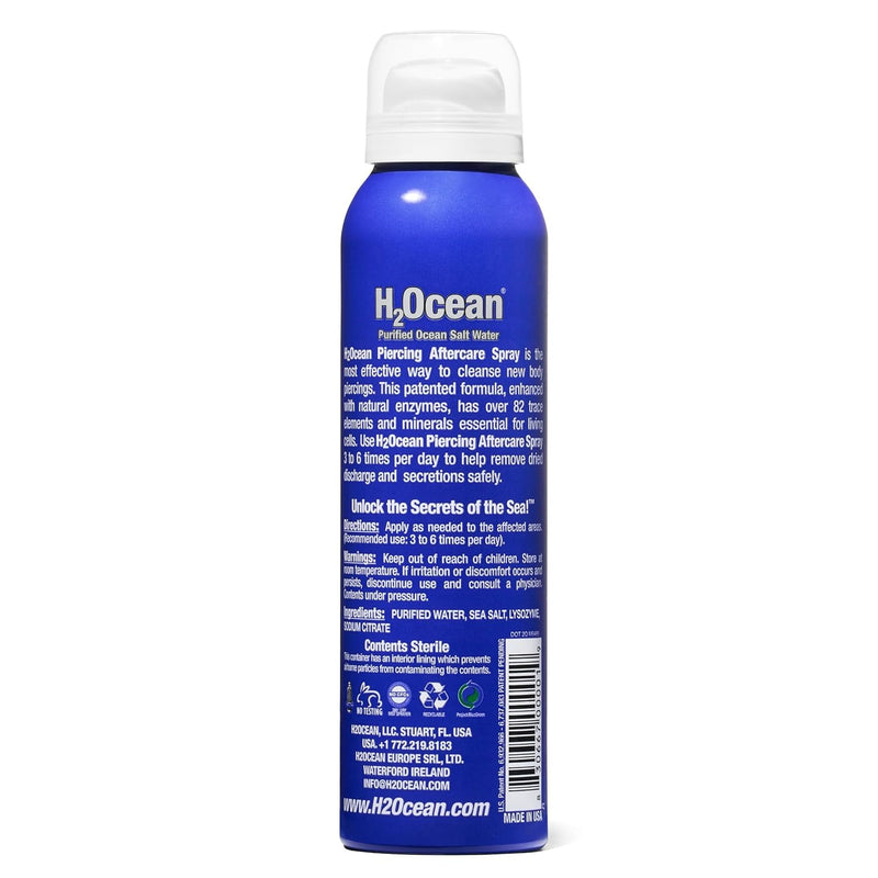 [Australia] - H2Ocean Piercing Aftercare Spray, Saline Spray for Piercings Cleaning Solution, with Sea Salt Nipple, Ear, Nose, Lip, Belly Piercings Cleaning Spray with Sea Salt & Bump Treatment, Set of 2 Original 