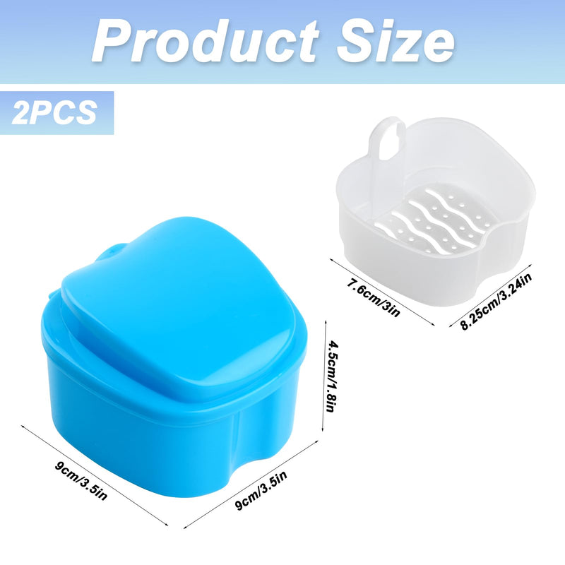 [Australia] - Pack of 2 denture box, denture container, denture box, tooth splint box, braces box, portable braces box, storage box, container for false teeth, denture cleaner box 