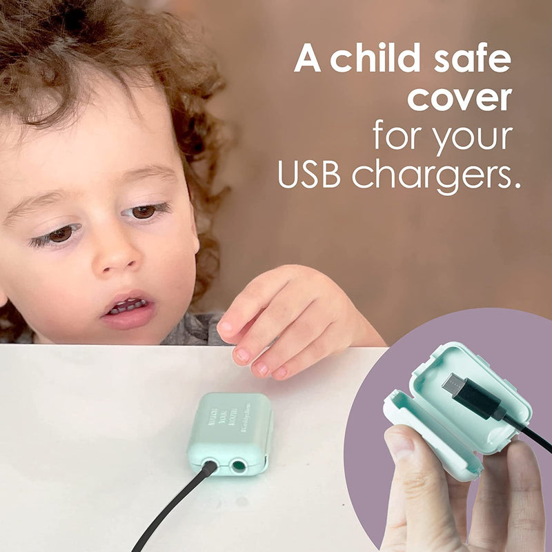 [Australia] - Watch Your Mouth Baby Proof Cord Cover | Award-Winning USB Charger Cover for Baby Proofing Cords | BPA & Phthalate-Free Charger Cover Protector | Electrical Safety Baby Products, (6-Pack, White) 