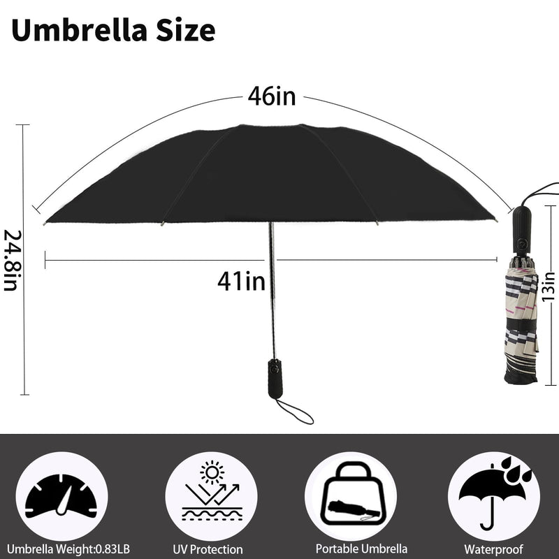 ZDSSM Umbrella Travel Large Windproof Inverted Umbrellas for Rain Portable Automatic Small Compact Reverse Folding Umbrellas for Women Men (Yellow Plaid & Starry Sky)