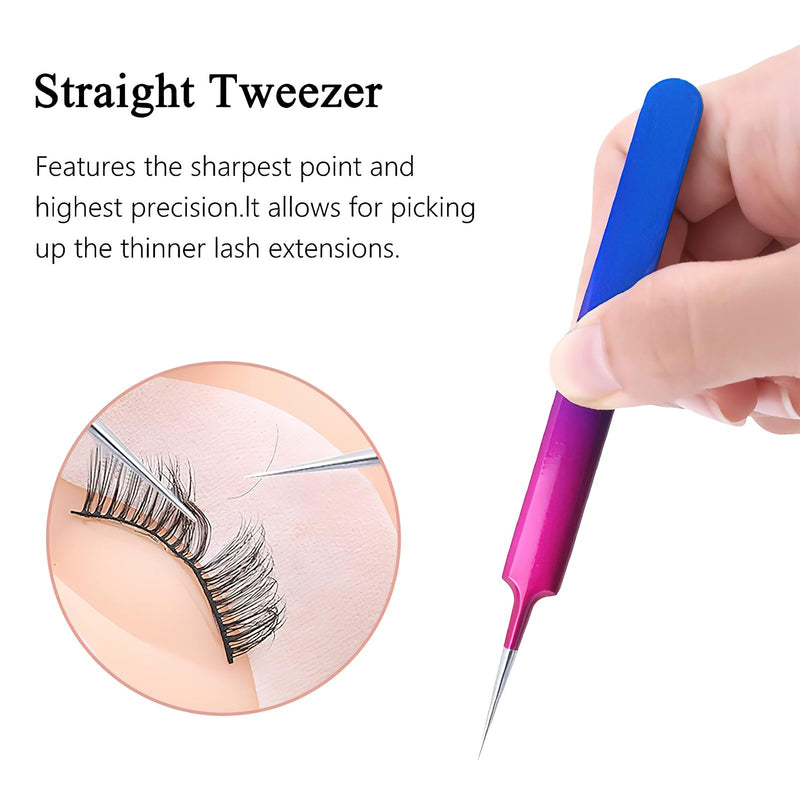Isolation Lash Tweezers for Volume Eyelash Extension,Professional Precision Stainless Steel Las Purple 6.89inx1.5inx0.79in