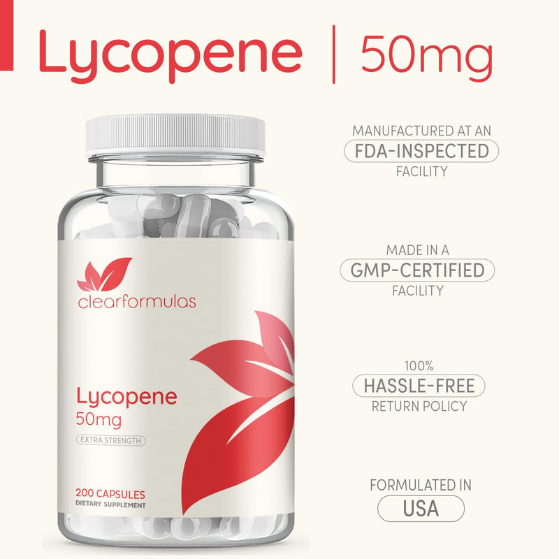 [Australia] - Lycopene 50mg 200 Vegetarian Capsules (Non-GMO & Gluten Free) 