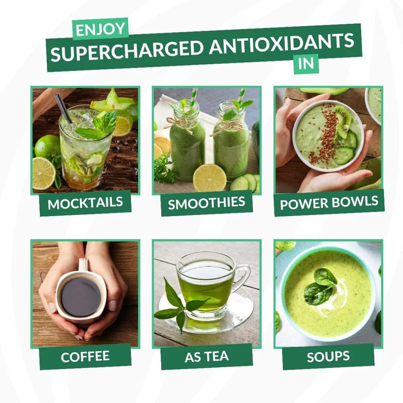 [Australia] - Amla Powder & Decaf Green Tea Superfood Supplement, 20x Ultra Concentrated Amla, Oolong Tea and Indian Gooseberries, Organic, Vegan, 90 Servings 90 Servings (Pack of 1) 