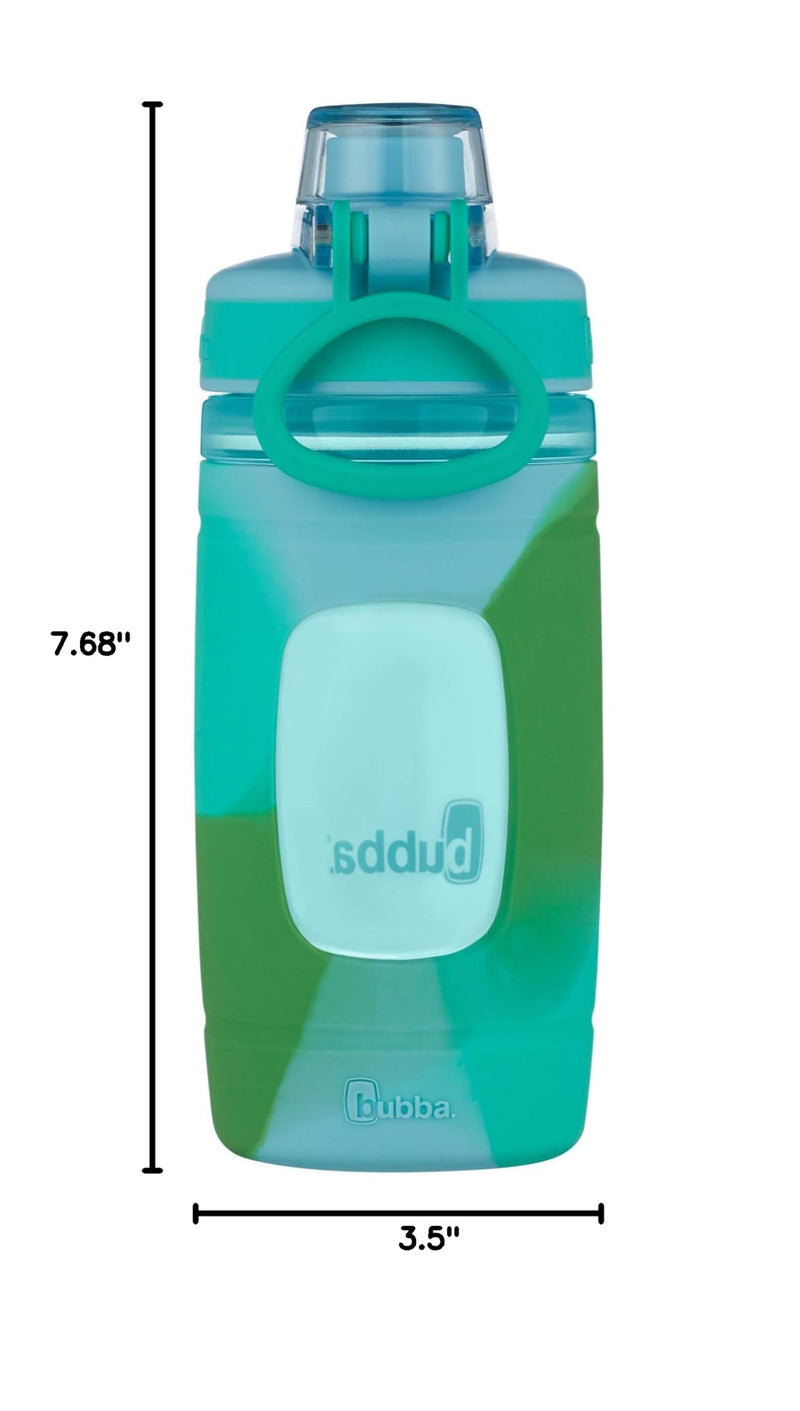 [Australia] - Bubba Flo Kids Water Bottle with Silicone Sleeve, 16oz., Rock Candy and Kiwi 16oz (Pack of 1) Kiwi Color Wash 