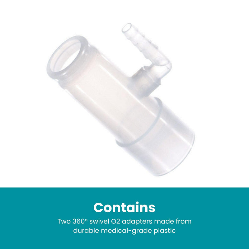 [Australia] - 2-Pack LifeSource Oxygen Enrichment Adapter, Oxygen Connector. CPAP Tube Adapter. 