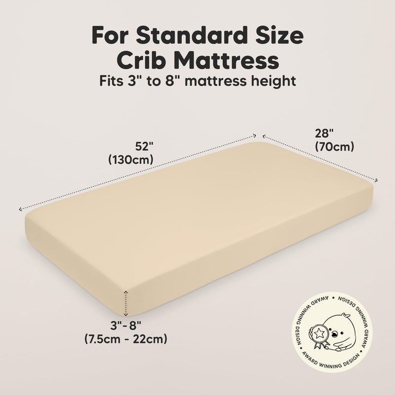 [Australia] - 2-Pack Bamboo Viscose Crib Sheets for Boys, Girls - Fitted Crib Sheet, Organic Baby Crib Sheets Neutral,Crib Mattress Sheet, Toddler Bed Sheets,Baby Sheets for Crib,Unisex Crib Fitted Sheet(Khaki) Khaki 