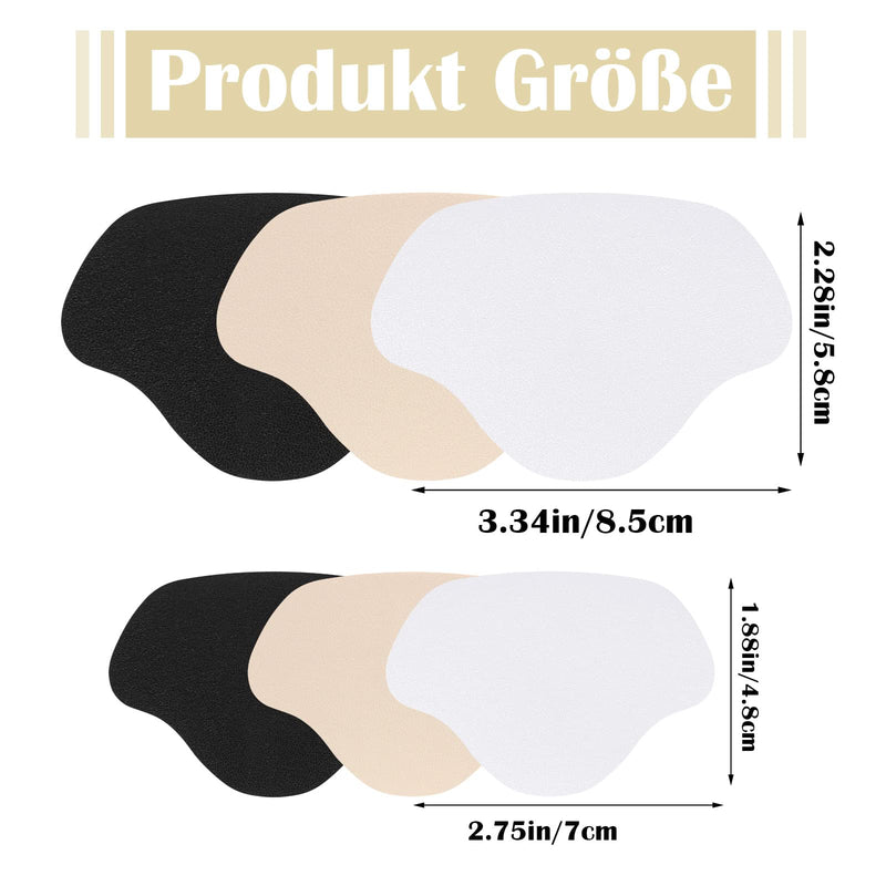 [Australia] - 12 pairs of heel protectors for shoes, two sizes, shoe heel repair patch, heel pad, sneaker, self-adhesive shoe inner heel repair for leather or sports shoes (black, white, khaki) 