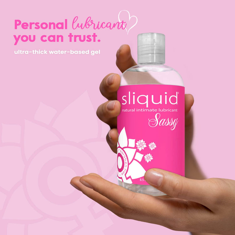 [Australia] - Sliquid Sassy Water-Based Lube - Thick, Long-Lasting Gel, Natural Lube for Women/Men/Couples, Unscented, 8.5 Fl Oz 8.5 Fl Oz (Pack of 1) 