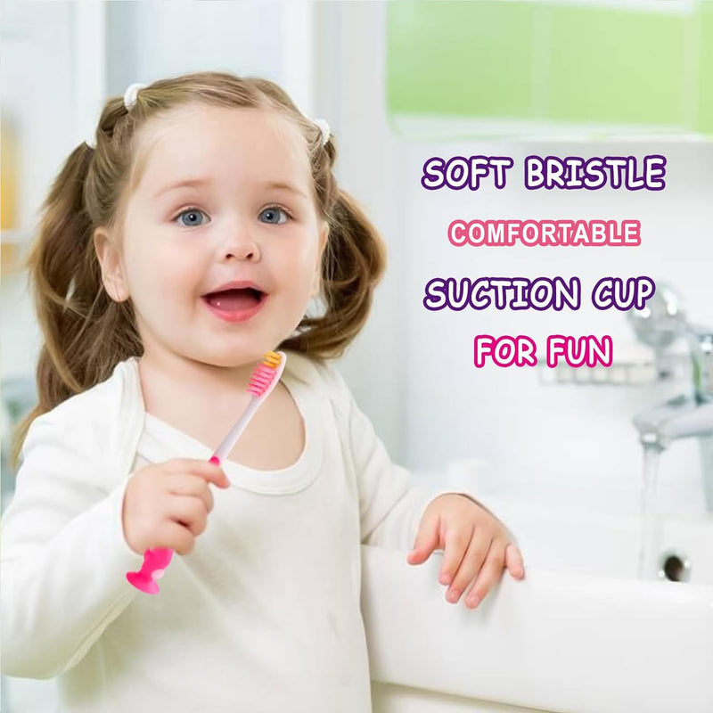 [Australia] - 50pcs Toddler Toothbrush Set - Kids Manual Toothbrushes, Soft Bristles, Suction Cup, Age 2+ 050 Pack 