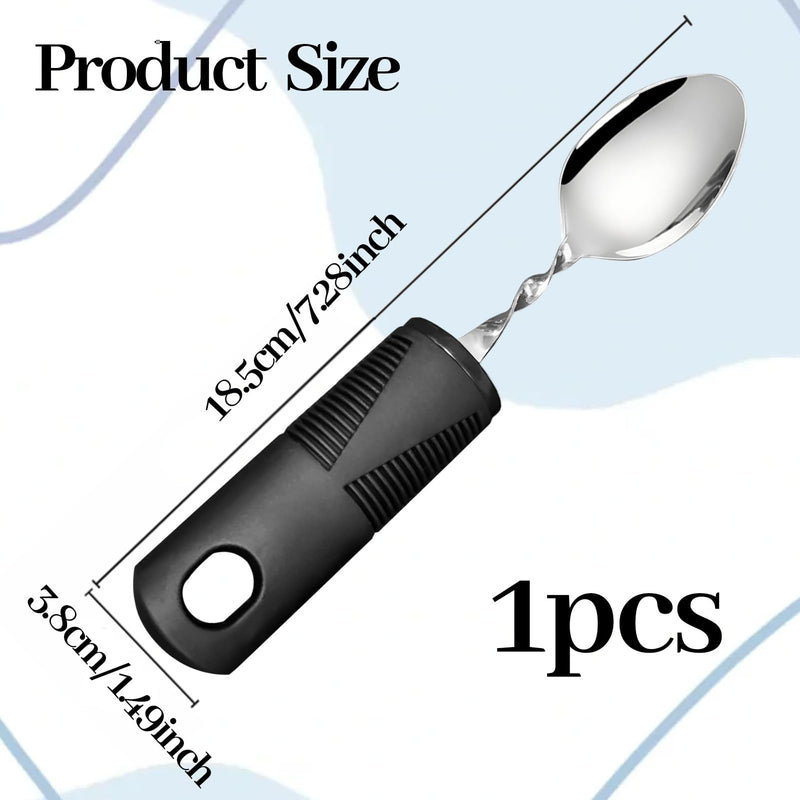 Easy Grip Disability Aids Cutlery,Curved Spoon with Wide Chunky Grip Handle,Bendable Spoon for Elderly,Adaptive Eating Utensils for Disabled Elderly Arthritis Parkinson Tremors Sufferers