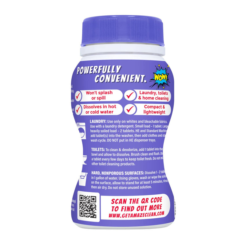 [Australia] - AMAZE Ultra Concentrated Bleach Tablets [32 tablets] - Lavender Scent - for Laundry, Toilet, and Multipurpose Home Cleaning. No Splash Liquid Bleach Alternative 32 Count (Pack of 1) 