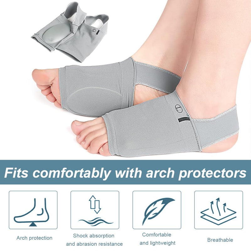 [Australia] - DAGORD 2 Pairs Arch Support Bandage Metatarsal Bandage with Pad Arch Support Sleeves Plantar Fasciitis Bandage Arch Socks Foot Bandage for Flat Feet Pain Relief Plantar Fasciitis 