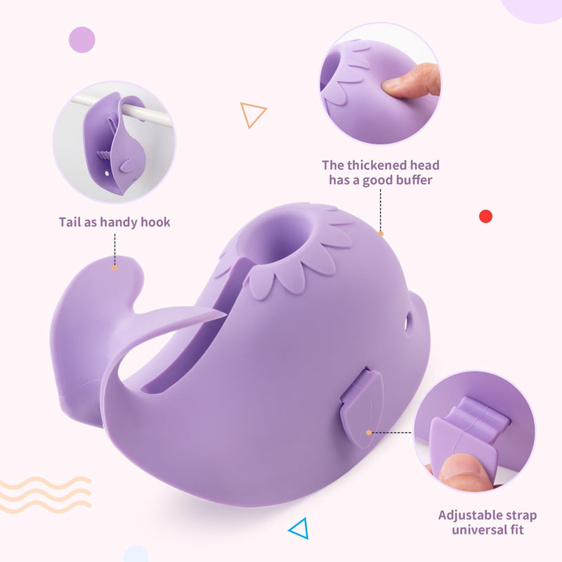 [Australia] - Bathtub Faucet Cover for Baby Bath Spout Cover, Kids Shower Head Protector Bathtub Spout Guard Toddlers Protection Accessories(Whale-Purple) Purple Whale 