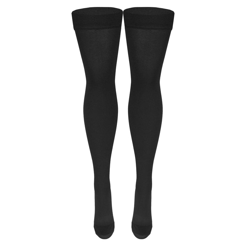 [Australia] - NuVein Medical Compression Stockings, 20-30 mmHg Support, Women & Men Thigh Length Hose, Closed Toe, Black, X-Large X-Large (1 Pair) 
