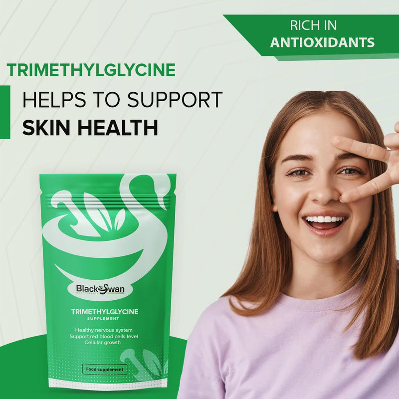 Black Swan TMG (Trimethylglycine) 500mg Capsules - High Antioxidant Supplement for Red Blood Cells and Healthy Skin 120 Caps
