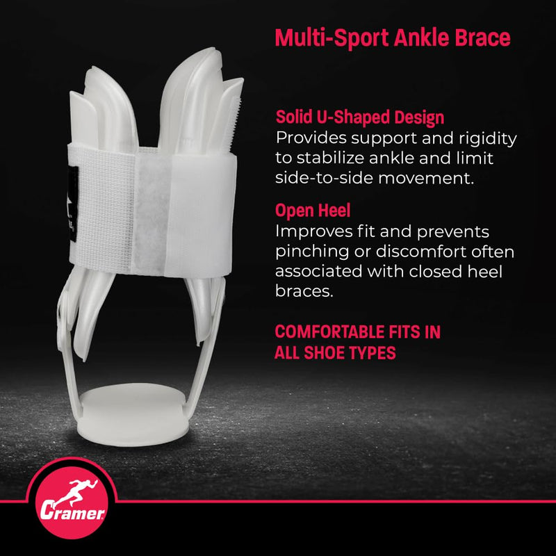 [Australia] - Active Ankle T2 Ankle Brace, Rigid Ankle Stabilizer for Protection & Sprain Support for Volleyball, Cheerleading, Ankle Compression Braces for Men & Women, White, Medium 