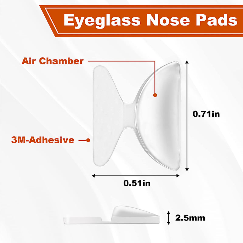[Australia] - Clear Eyeglass Nose Pads - SMARTTOP Stick on 2.5mm Silicone Anti Slip Adhesive Eyewear Nose Pads Cushions for Eyeglasses Sunglasses Spectacles - 12 Pairs Us-s-37-clear 