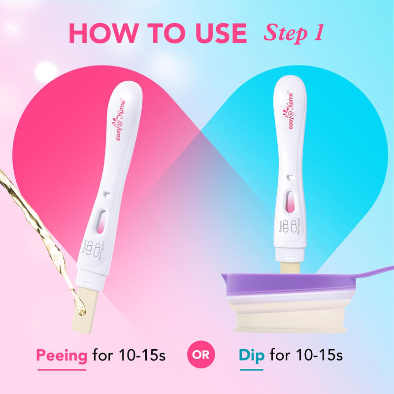 easy@Home Pregnancy Test: Smart Love Timing Indicator - Early Detection | Fast Results & Easy to Use for Home Use hCG Tests | 5 Pack 5 Count (Pack of 1)