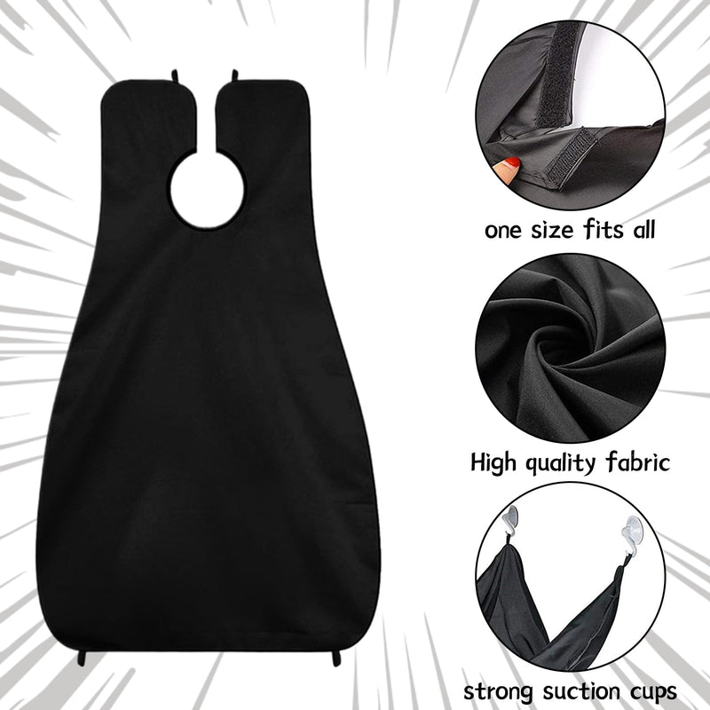 [Australia] - Beard apron, beard hair sponge, sponge for beard hair, beard apron for men, sponge for beard hair, non-stick hair catcher care cloth with 2 suction cups, bib, for beard for shaving haircut 