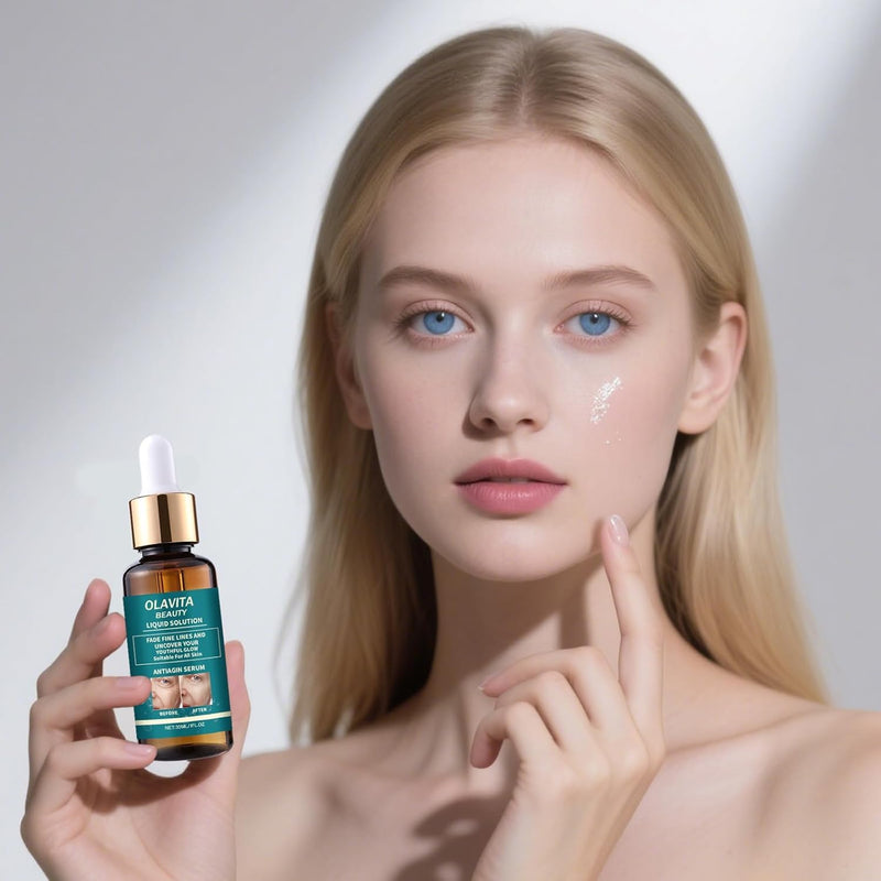 Original OLAVITA Facial Serum, Olavita Liquid Solution Anti Aging Serum, Vitamin C & E Serum, Promotes Skin Collagen Production, smoothes wrinkles and fine lines