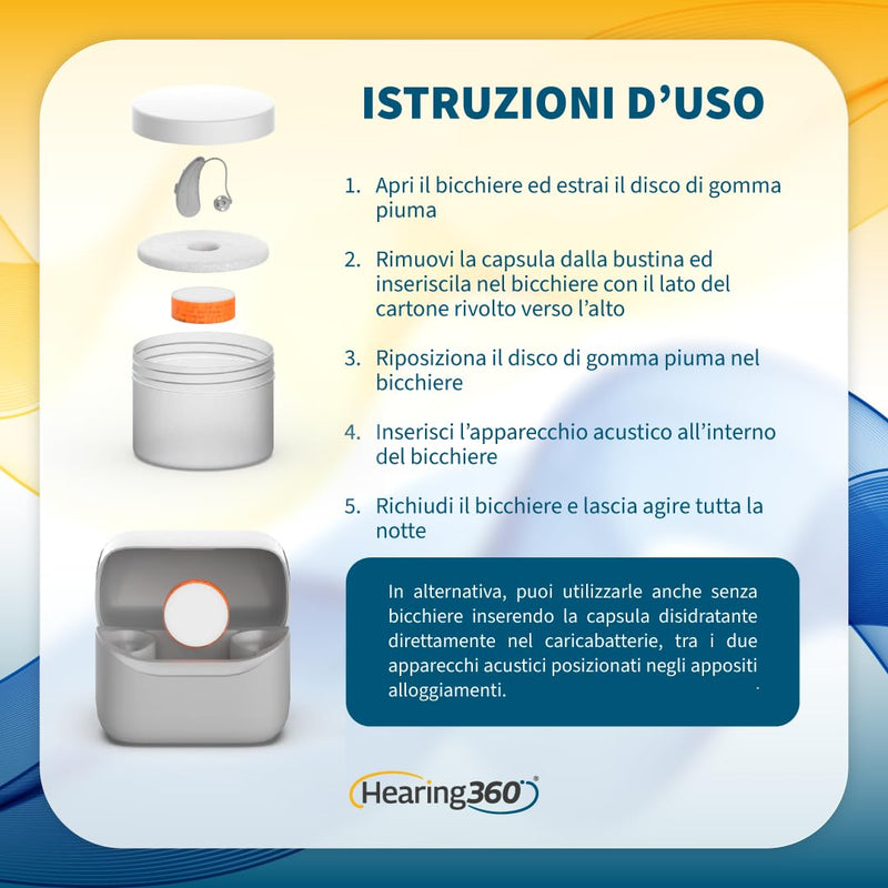 Umistop Hearing Aid Dehumidifier Kit - Tumbler with 2 Absorbent Anti Moisture Capsules