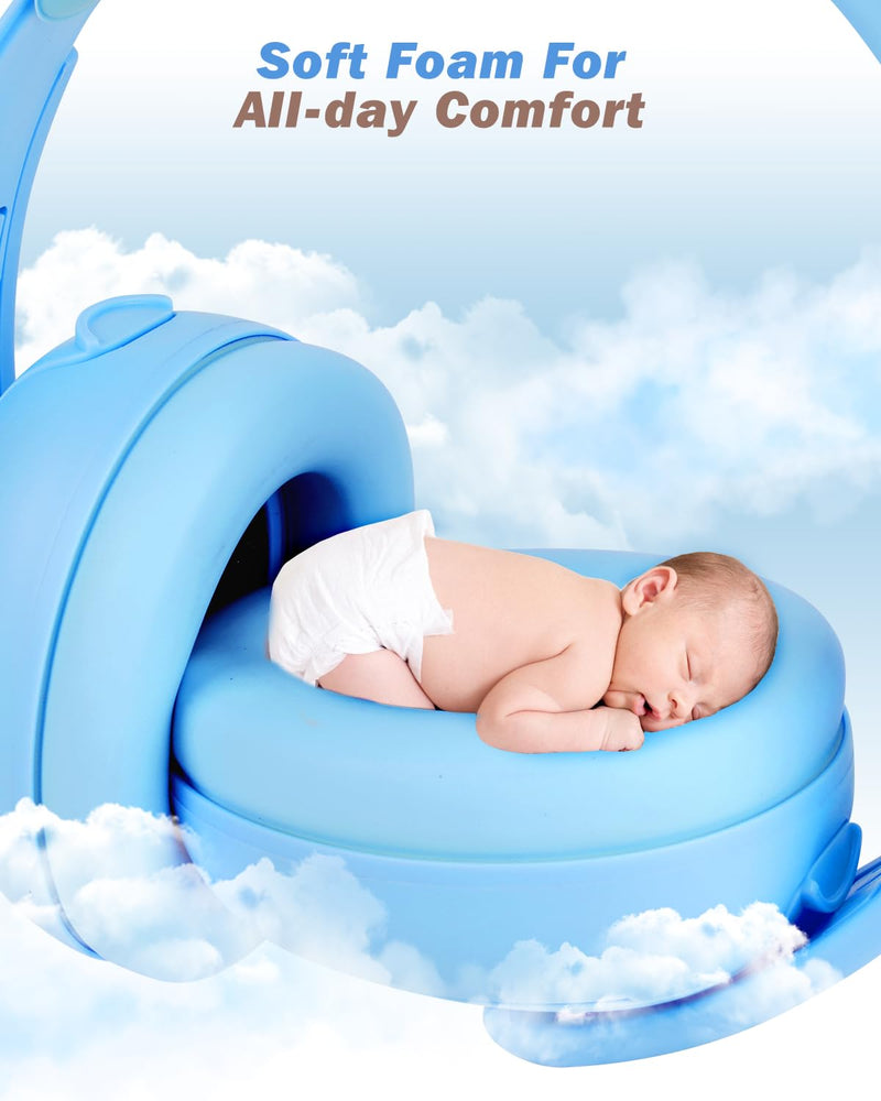 [Australia] - [2-in-1] Baby Ear Muffs Noise Protection - [Two Modes] Baby Headphones for Noise Cancelling Headphones- Infant Headphones Noise Cancelling - Ear Protection for 3 Months to 4 Years Blue 