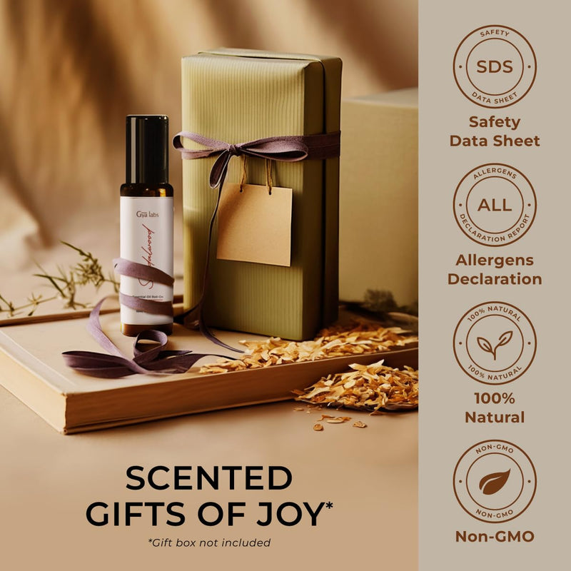 [Australia] - Gya Labs Sandalwood Essential Oils Roll On - 100% Natural Aromatherapy Sandalwood Perfume Oil for Women & Men, Alcohol Free - Perfect Roll On Perfume made with Pure Sandalwood Oil (0.34 Fl Oz) Sandalwood (Roll On) 0.34 Fl Oz (Pack of 1) 