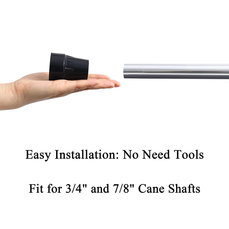 [Australia] - Walking Cane Tips 3/4 Inch Heavy Duty Black Cane Rubber Tips Replacement, 2Pack 3/4" 
