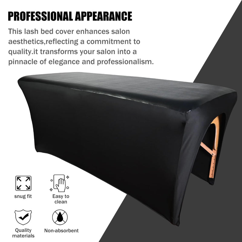 [Australia] - 32Inch Lash Bed Cover 1 Pack|PU Leather Massage Table Cover|Soft Comfortable Spa Bed Cover for Salons Spa Home Use Black 32in-1pcs 