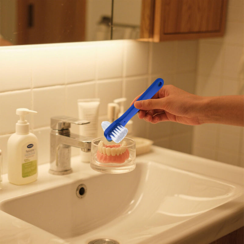 [Australia] - 6 Pcs Denture Brush for Adults Heavy Duty Bristles Toothbrush for Dentures Retainer Cleaner Effective Cleaning Tool for Appliances Removable Denture Care Brush Oral Hygiene Accessory 