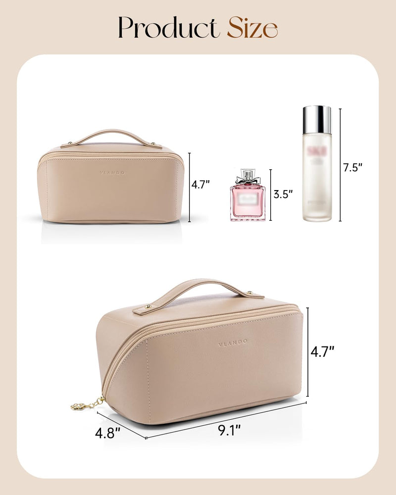 VLANDO Travel Jewelry Case Makeup Bag for Women