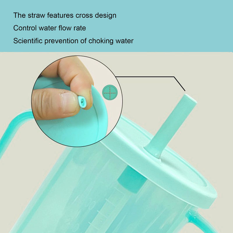 [Australia] - 2 Pack Adult Sippy Cups for Elderly 12oz No Spill Cup for Adults Dysphagia Cups with 2 Handles Straw for Disabled Patients Limited Mobility Green 