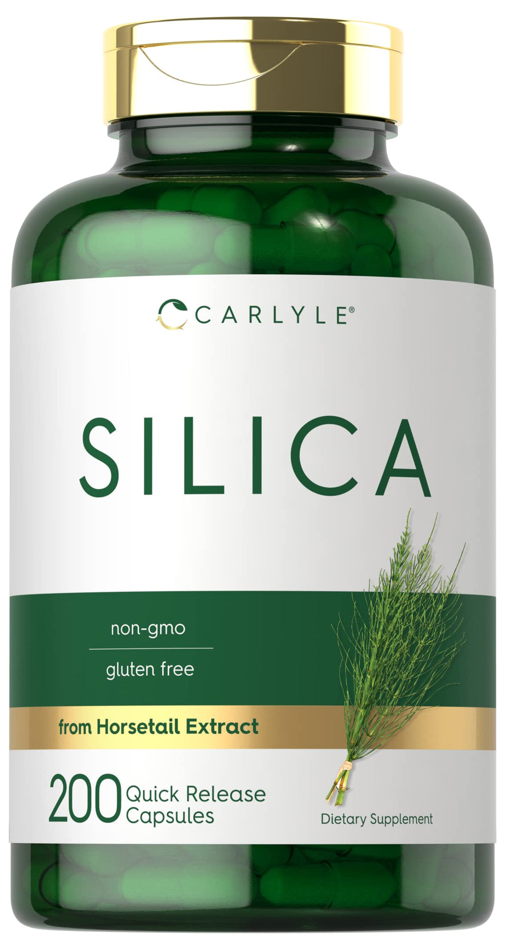 Carlyle Silica Supplement Capsules | 200 Count | from Horsetail Extract | Non-GMO & Gluten Free