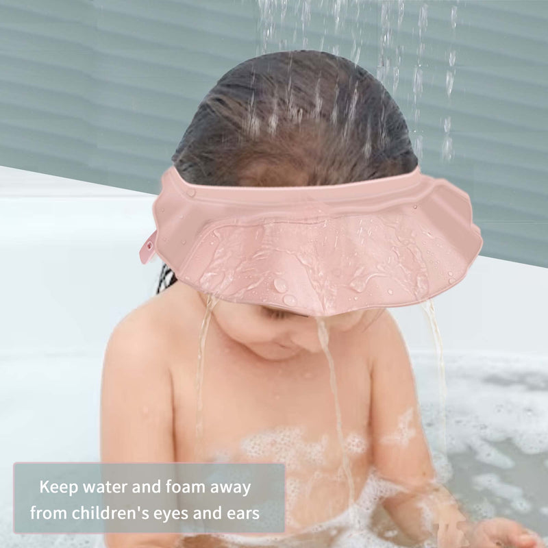 [Australia] - Baby Kids Shower Cap Shower Cap for Kids Shampoo Bath Bathing Hat Silicone Adjustable Washing Hair Shower Bathing Protection Bath Cap for Toddler, Baby, Kids, Children (Pink) Pink 