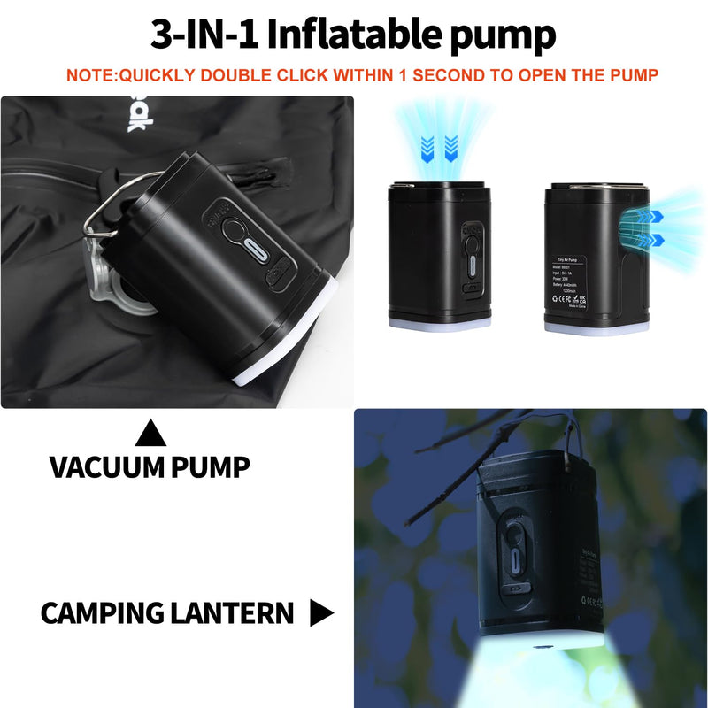 Vacuum Bags for Travel Luggage with Pump, Reusable Space Saver Waterproof Compression Bags for Suitcase,Travel Backpack, Vacuum Seal Packing cube for Storage Organizer Cloth Packing(2PCS + 1PUMP-17L) 2bags+1pump=17L+17L
