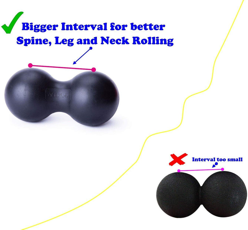 [Australia] - Peanut Massage Ball Roller Double Lacrosse Ball Acupoint Myofascial Release Muscle Knot Relaxer Mobility Trigger Point for Physical Therapy Self Deep Tissue Manual Massager Equipment Tool Set 4 