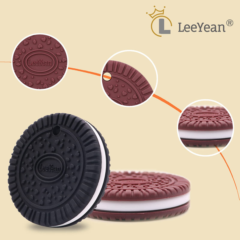 [Australia] - Chew Necklaces for Sensory Kids, 2 Pack Silicone Chewy Necklace Sensory Toys for Boys and Girls with Chewing, Autism, ADHD, SPD, Oral Motor Anxiety Pendant for Adults Black&Brown 