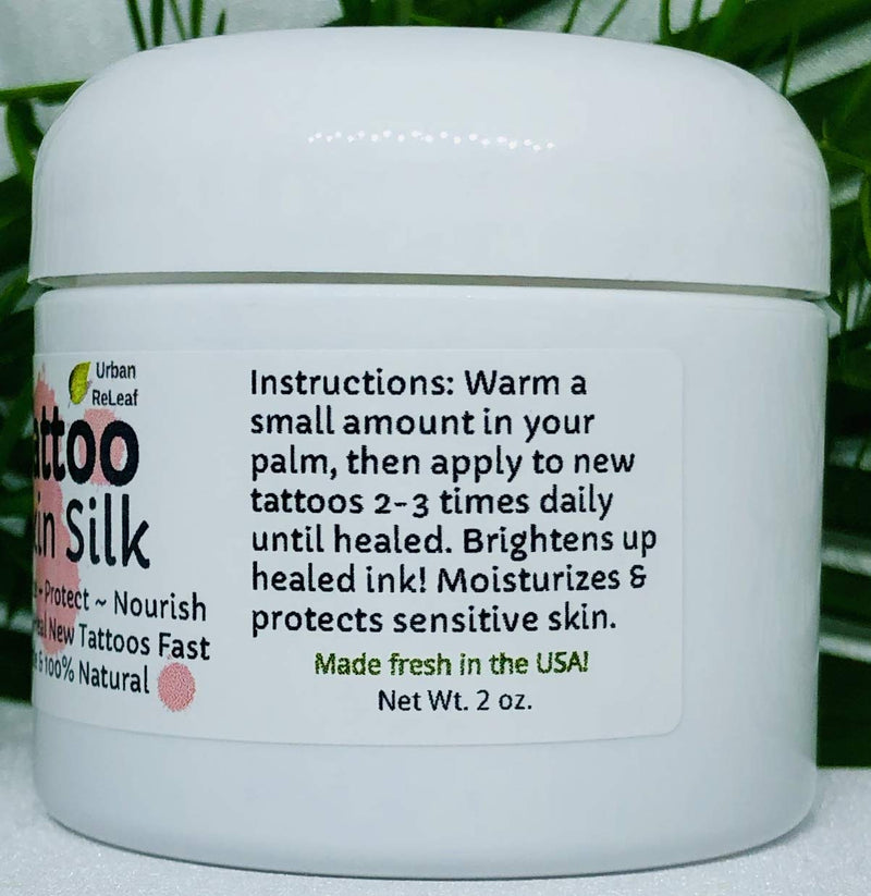 [Australia] - Urban ReLeaf TATTOO SKIN SILK! Calm new ink fast! Brighten old tats! 100% Natural Shea Butter Salve Ointment, Cream Lotion Protect! Vegan. Healing Botanicals! Soothe crusty and tight skin. 