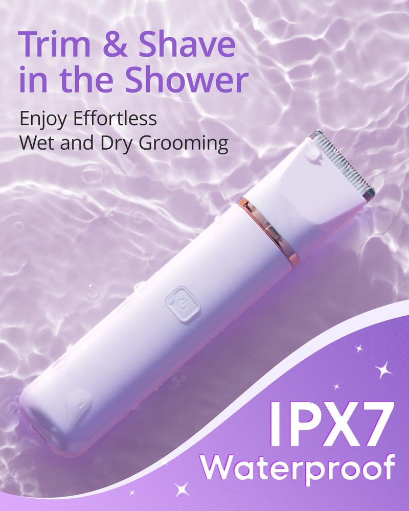 [Australia] - VG VOGCREST Electric Bikini Trimmer: 2 in1 Body Facial Hair Remover - Painless Pubic Hair Shaver (Purple) Purple 