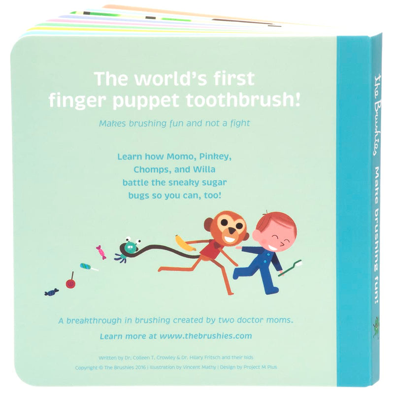 [Australia] - The Brushies Chomps & Willa Baby & Toddler Toothbrush 2-Pack & Storybook Set/Dental Item and Book/Youth Tooth & Gum Care/Ages 4 Weeks to 4 Years 