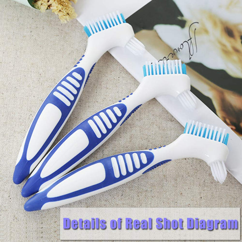 [Australia] - 4Pcs Denture Brushes with Carrying Case, Hard Double Sided Denture Cleaning Brush Heads for False Teeth Cleaning 4pcs With Case 