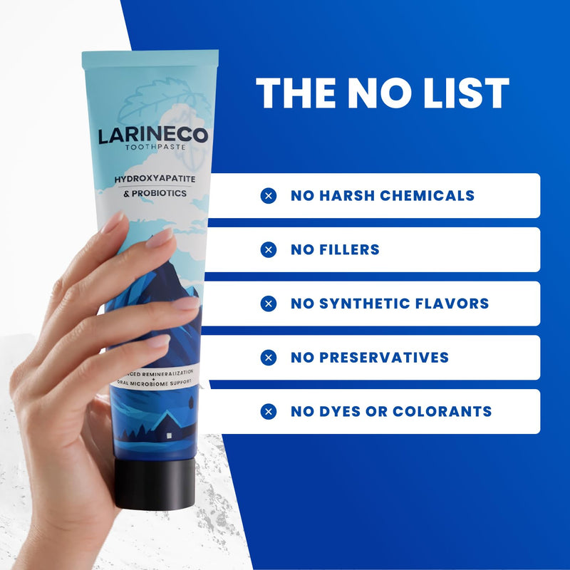 [Australia] - Larineco Nano Hydroxyapatite Toothpaste – Sulfate Free Remineralizing Toothpaste – Enamel Care, Gentle Whitening, Sensitive Teeth, Non Sulfate – 4oz 