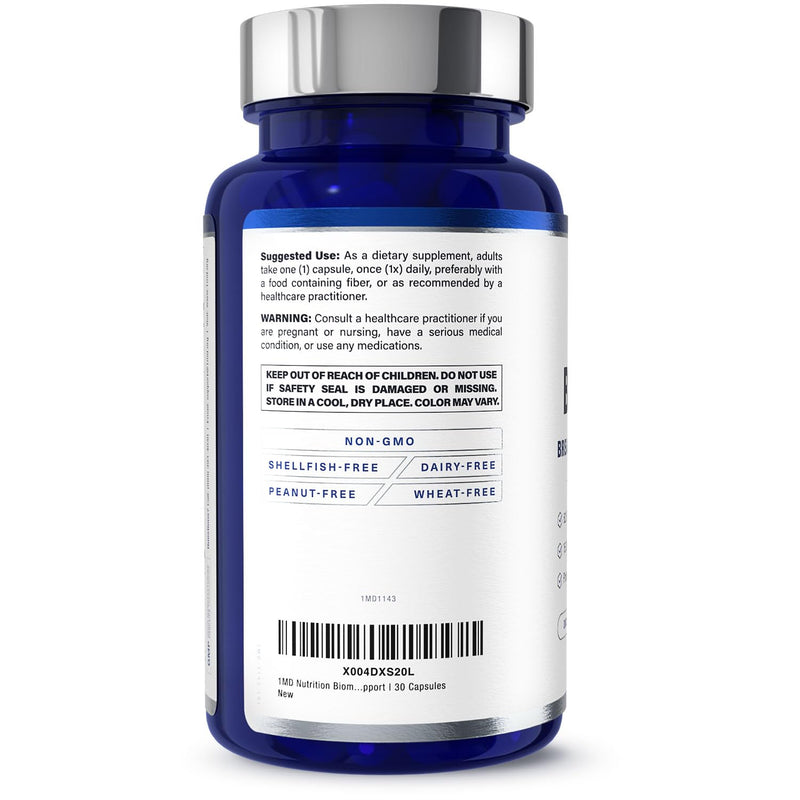 1MD Nutrition BiomeMD Probiotics | 62 Billion CFUs, 15 Comprehensive Strains - Pro & Prebiotics | Doctor-Formulated for Digestive Health & Immune Support | 30 Capsules 30 Count (Pack of 1)