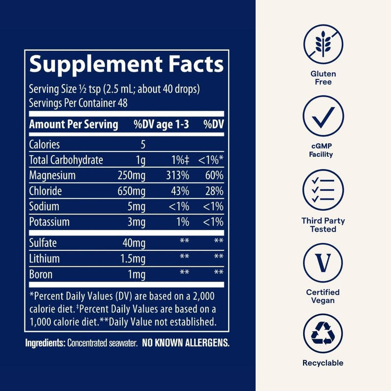 [Australia] - Trace Minerals ConcenTrace Trace Mineral Drops - Liquid Supplement for Bone & Joint Support - Aids Hydration & Electrolyte Restoration - Unflavored-Original, 4 fl oz (48 Servings) 